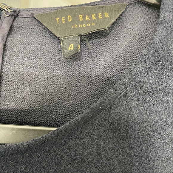 Ted Baker Navy Dress with Blue Floral Accents Women’s Size 4 - Picture 5 of 9